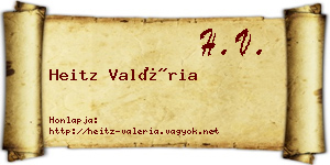 Heitz Valéria névjegykártya